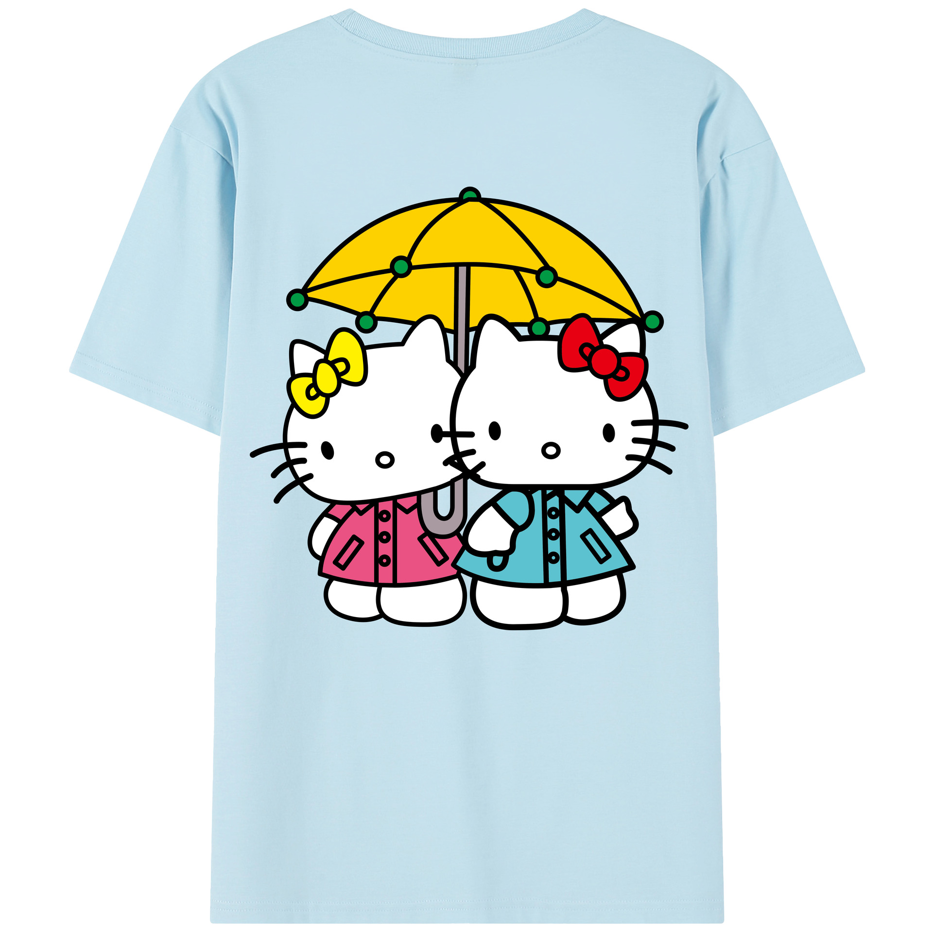 （画像用） Hello Kitty ハローキティ 綿100％半袖Tシャツ（背面プリント）